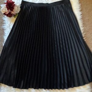 H&M Black A-Line Pleated Skirt